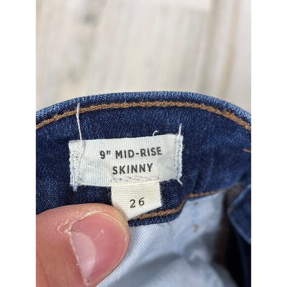 Madewell Women’s 26 Mid-Rise Skinny Blue Denim Jeans Medium Wash Zip Fly - Picture 6 of 7